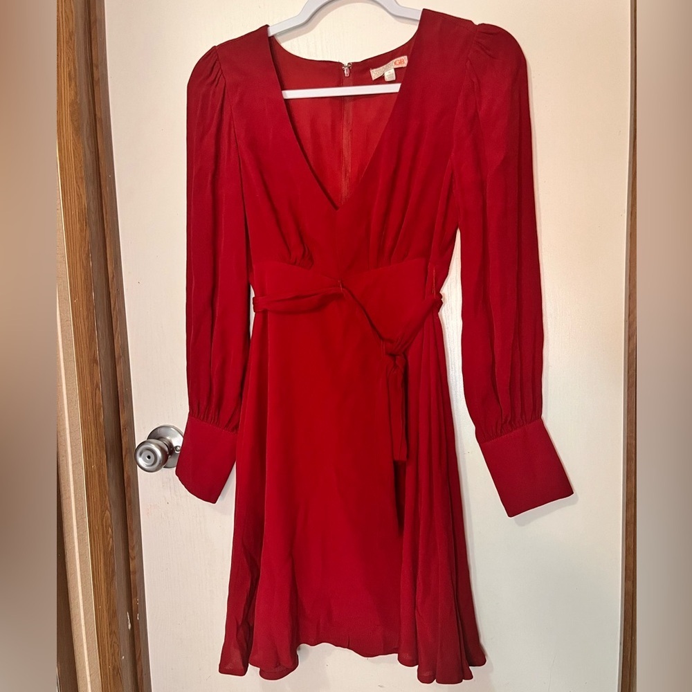 Gianni Bini GB Dress Womens Medium Maroon Red Long Sleeve